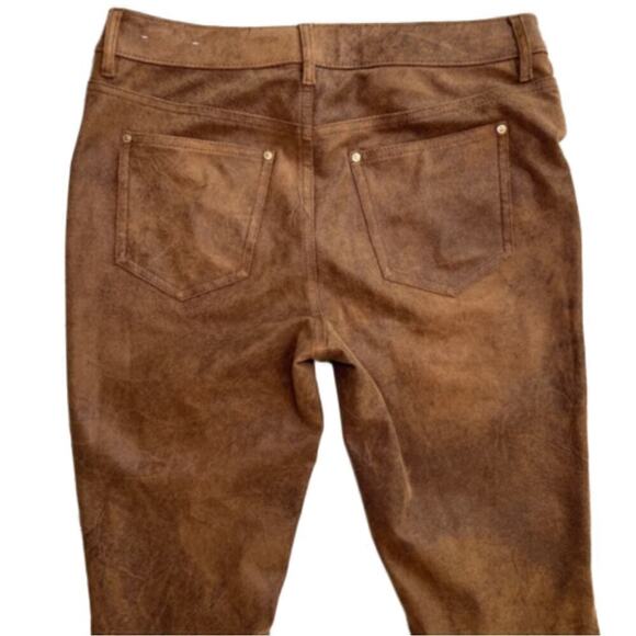 Chico’s Brown Vegan Sueded Leather Look Pants Size 00 (Size 2)  New Without Tags - Picture 3 of 13